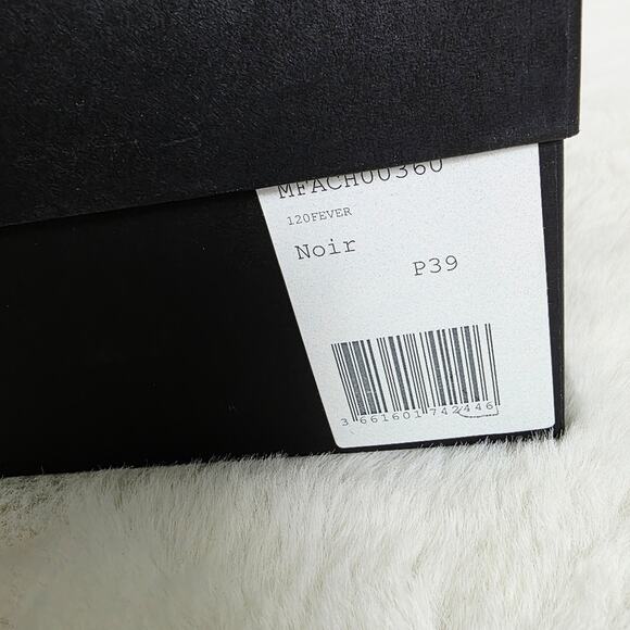 NEW Maje Feverlow Black Patent Leather Gold Chain Heart Heel Sandals EU 39 - Picture 14 of 15